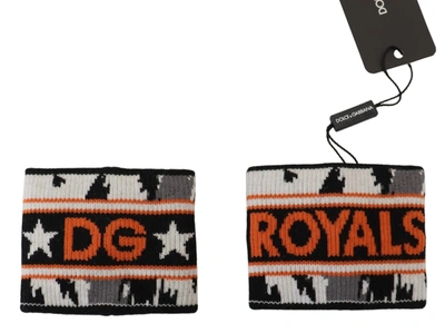 Dolce & Gabbana Orange And Gray Two Piece Set Dg Royal Wristband In Black