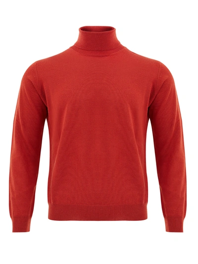 Ferrante Turtleneck Wool Men's Jumper In Red