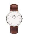 DANIEL WELLINGTON MEN'S CLASSIC ST. MAWES STAINLESS STEEL & LEATHER STRAP WATCH/40MM