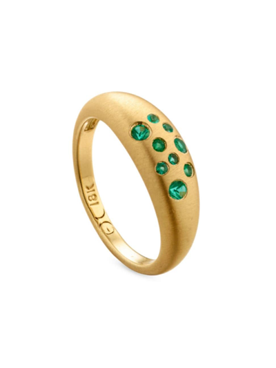 Elizabeth Moore Women's Fairy Dust 18k Yellow Gold & Emerald Ring