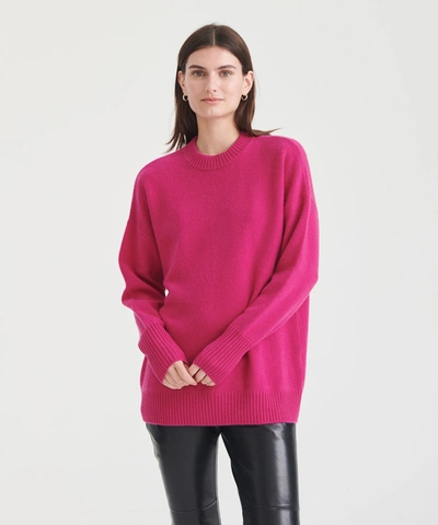 Naadam Luxe Cashmere Oversized Crewneck Sweater In Magenta