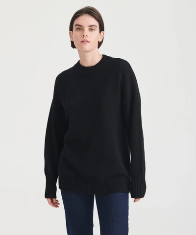 Naadam Luxe Cashmere Oversized Crewneck Sweater In Black