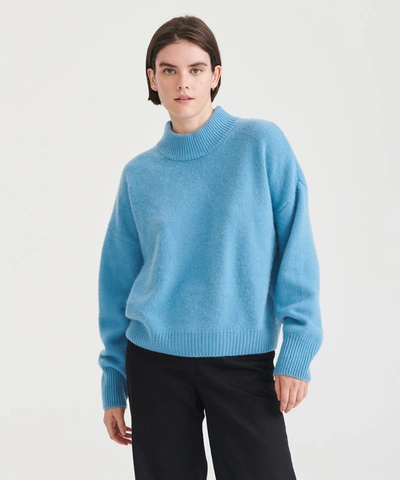 Naadam Super Luxe Cashmere Mockneck Sweater In Aqua