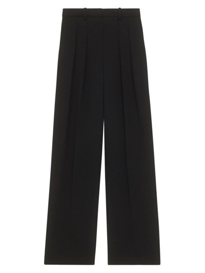 Theory Double Pleat Pant In Admiral Crepe In Black