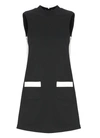 Palm Angels Sleeveless Track Dress With Patch Pockets In Black