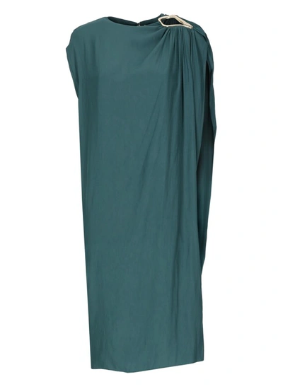 Lanvin Ring-detail Midi Dress In Green