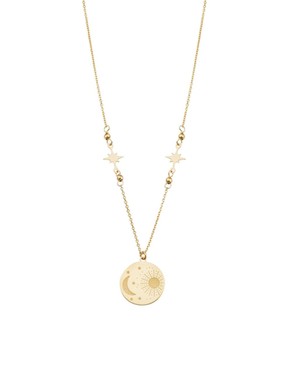 Oradina Women's 14k Yellow Gold Winter Solstice Pendant Necklace