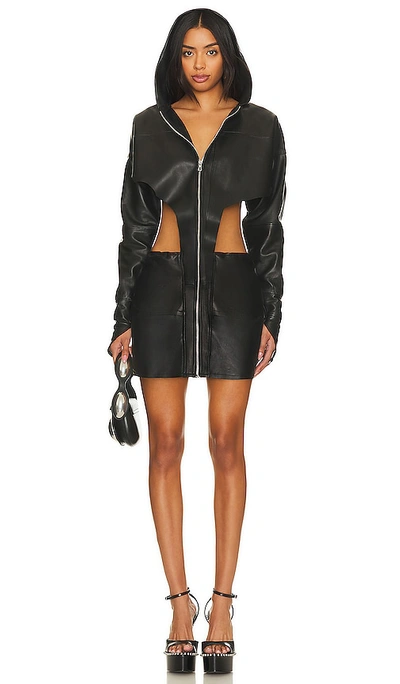 Sami Miro Vintage V Cut Zip Up Hoodie In Black