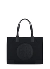 Tory Burch Ella Tote Bag In Black Leather In Black
