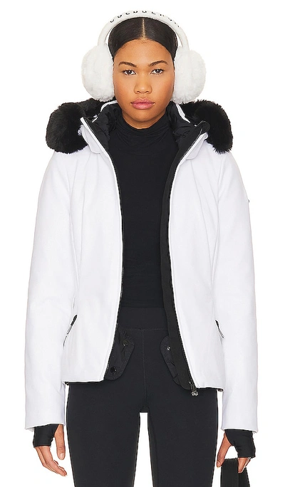 Goldbergh Riley Quilted Hooded Down Ski Jacket In White