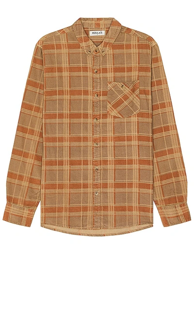 Rolla's Tradie Cord Check Shirt In Multi