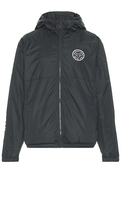 Brixton Claxton Crest Arctic Fleece Lined Hood Jacket In Black