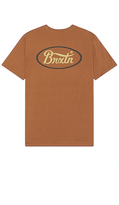 Brixton Parsons Short Sleeve Tailored Tee In Bison