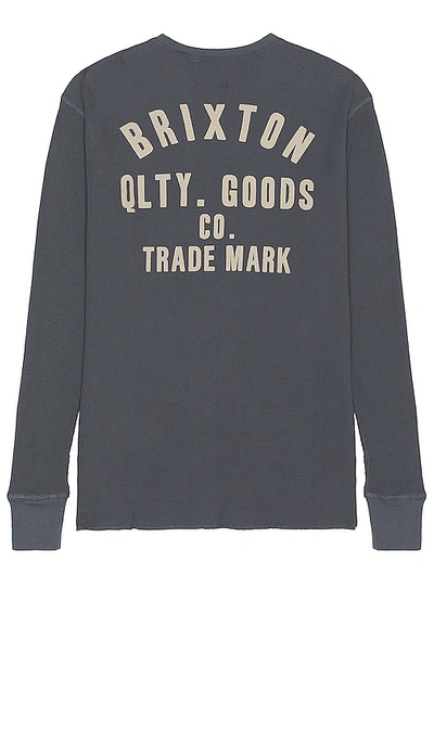 Brixton Woodburn Long Sleeve Thermal In Ombre Blue
