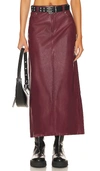 Free People City Slicker Faux Leather Maxi Skirt In Red Jasper