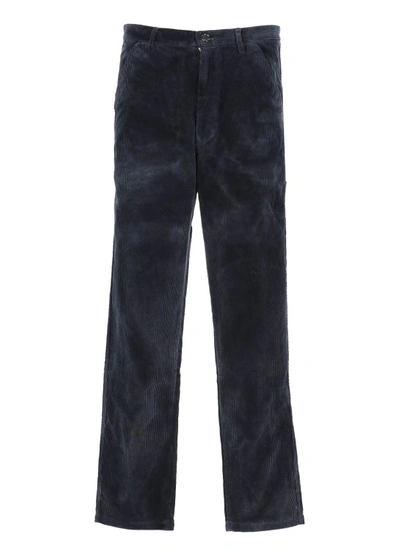 Comme Des Garçons Straight-leg Wool Trousers In Blue