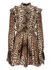 Roberto Cavalli Ruffled-detail Leopard-print Dress In Brown