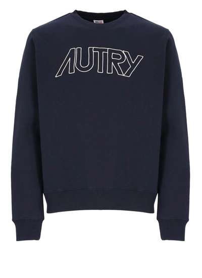 Autry Logo Cotton Sweatshirt In Black