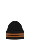 Zegna Black Striped Wool Beanie In Black