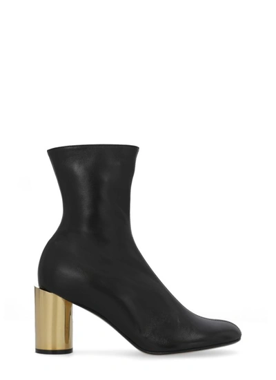 Lanvin 75mm Round-toe Leather Boots In Black