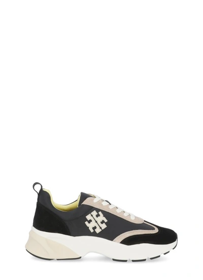 Tory Burch Good Luck Suede-trimmed Sneakers In Multicolor