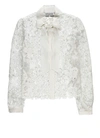 Self-portrait Pussy-bow Lace Shirt In White