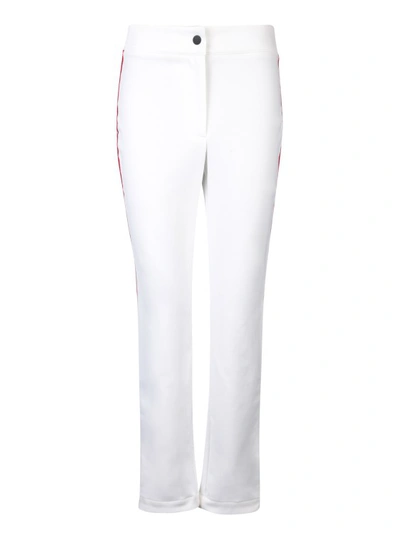 Moncler White Trousers With Embroidered Side Bands