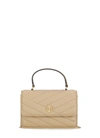 Tory Burch Kira Chevron Mini Top Handle Chain Wallet In Neutrals