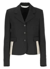 Palm Angels Black Virgin Wool Blend Blazer In Black