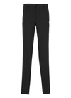 Lanvin Black Wool Trousers In Silver