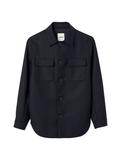 Sandro Men's Buttoned Overshirt In Black