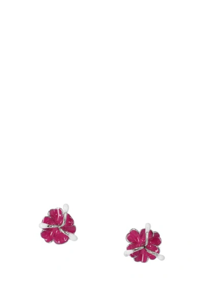 Marni 花卉吊饰耳环 In Fuchsia