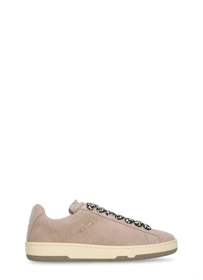 Lanvin 10mm Lite Curb Leather Low Top Trainers In Neutrals