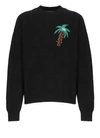 Palm Angels Black Wool Blend Sweater In Black