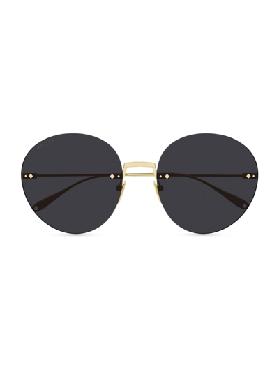 Gucci Women's Pure Metal Gg1149s 60mm Rimless Sunglasses In Gold Dark Grey
