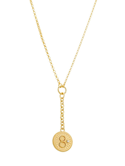 Foundrae Women's Karma 18k Yellow Gold & 0.02 Tcw Diamond "8" Medallion Y Necklace