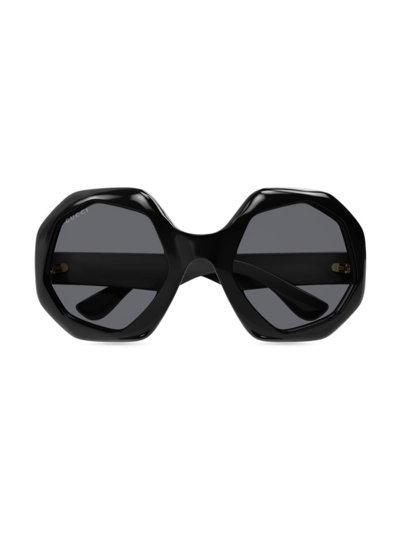 Gucci Women's Gg1242s 57mm Geometric Sunglasses In Black Dark Grey