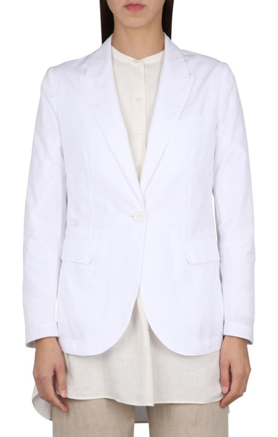 Aspesi Longsleeved Cotton-blend Blazer In White