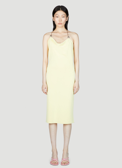 Bottega Veneta Viscose Long Dress With Chain In Pineapple