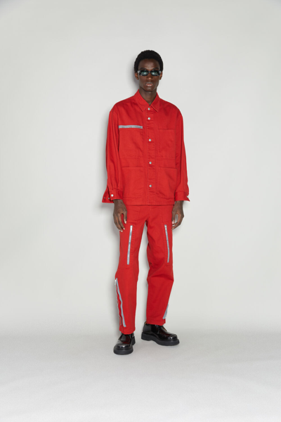 Undercover Cotton Twill Work Jacket In Red