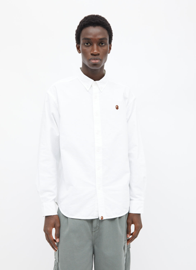 A BATHING APE APE HEAD ONE POINT OXFORD SHIRT