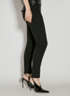 Saint Laurent Black High-waisted Leggings With Pockets In Cashmere Woman In Black