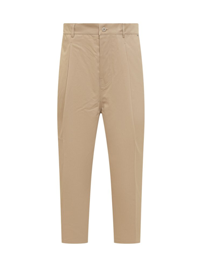 Drôle De Monsieur Pleated Cropped Jeans In Beige