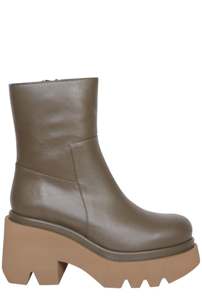 Paloma Barceló Leonor Round Toe Ankle Boots In Green