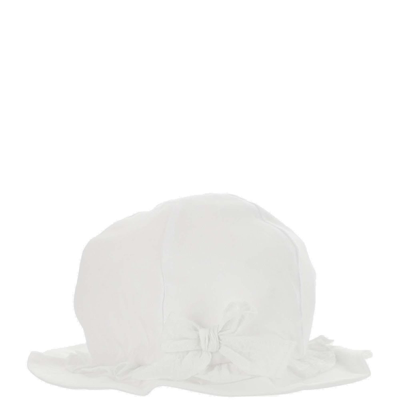Il Gufo Kids'  Wide Brim Bow Detailed Sun Hat In White