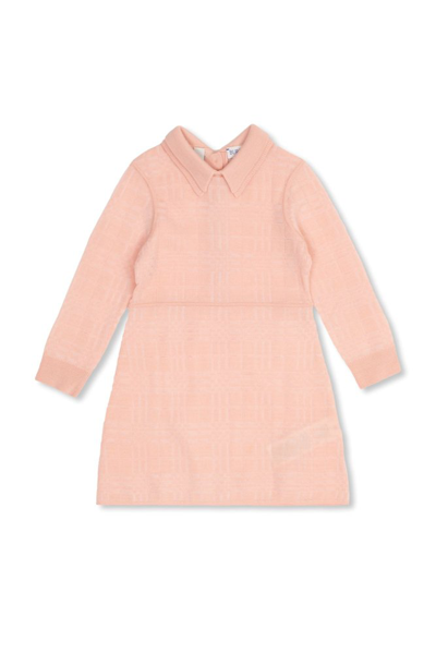 Burberry Kids Check Jacquard Long In Pink