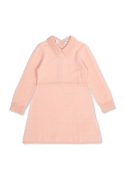 Burberry Kids Check Jacquard Long In Pink