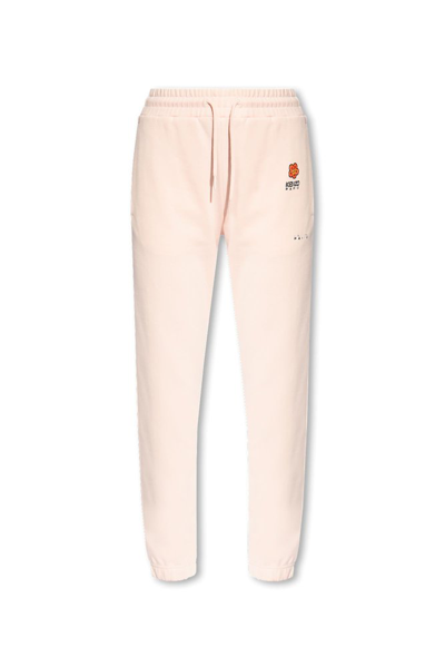 Kenzo Logo Embroidered Drawstring Jogging Pants In Pink