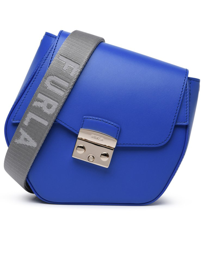 Furla Foldover Top Asymmetric Mini Shoulder Bag In Blue