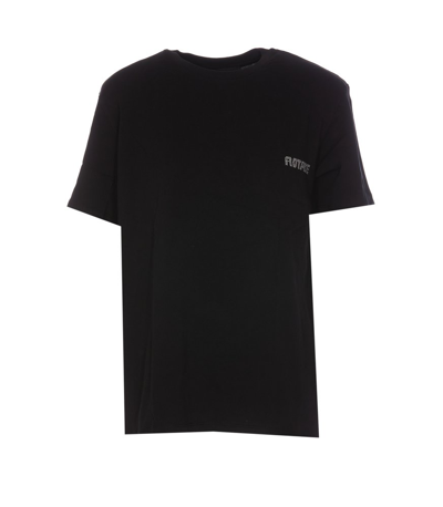 Rotate Birger Christensen Rotate Crystal Cut Out T Shirt In Black